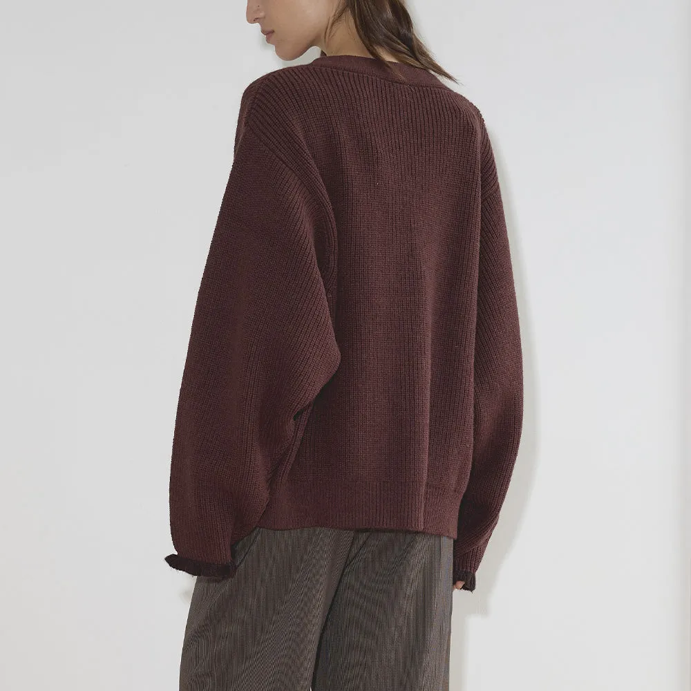 Deiji Studio - Flounce Cardigan - Burgundy sold by Merci product image thumbnail 5