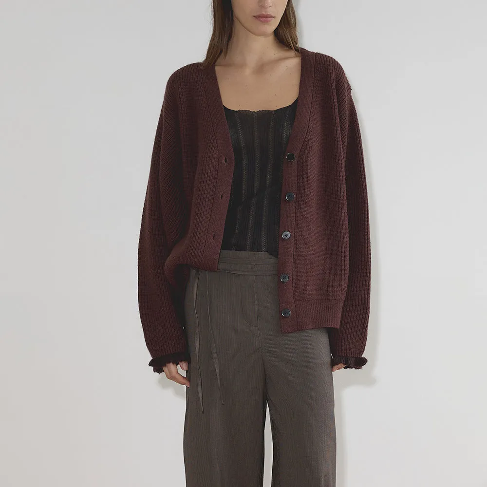 Deiji Studio - Flounce Cardigan - Burgundy sold by Merci product image thumbnail 4