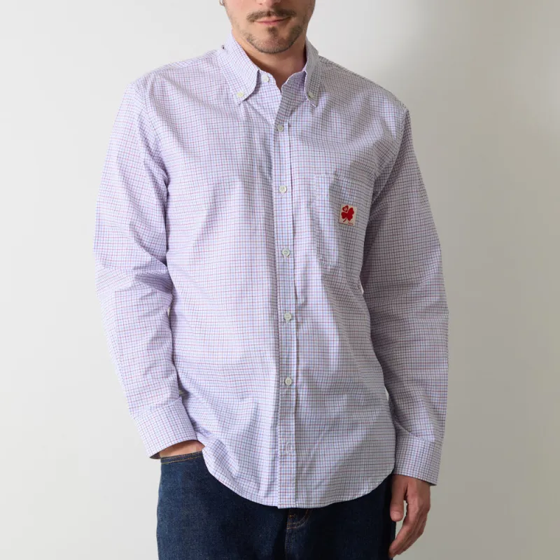 Merci - Sacha Shirt - Blue & Red Tiles made by Merci