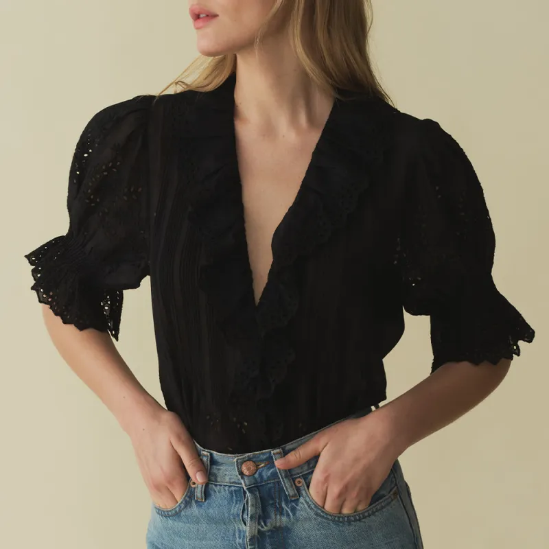 Dôen - Henri Blouse - Black made by Doen