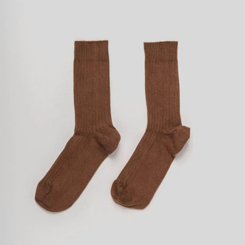 Baserange - Ribbed socks - Brown made by Baserange