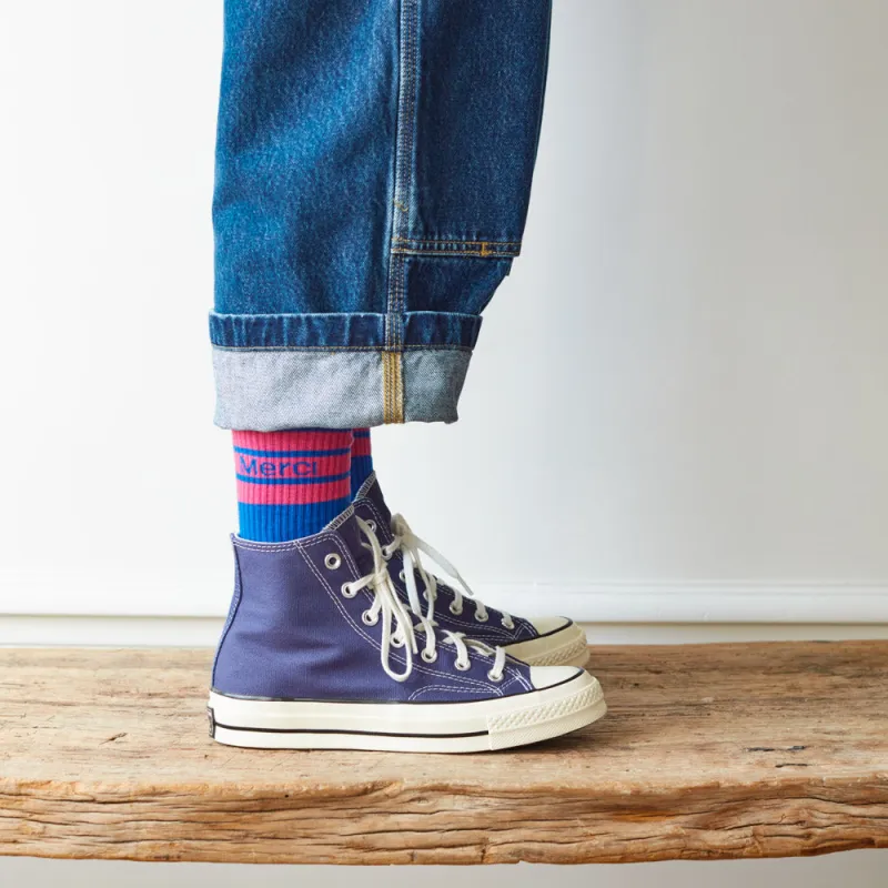 Merci - Striped Socks - Blue made by Merci