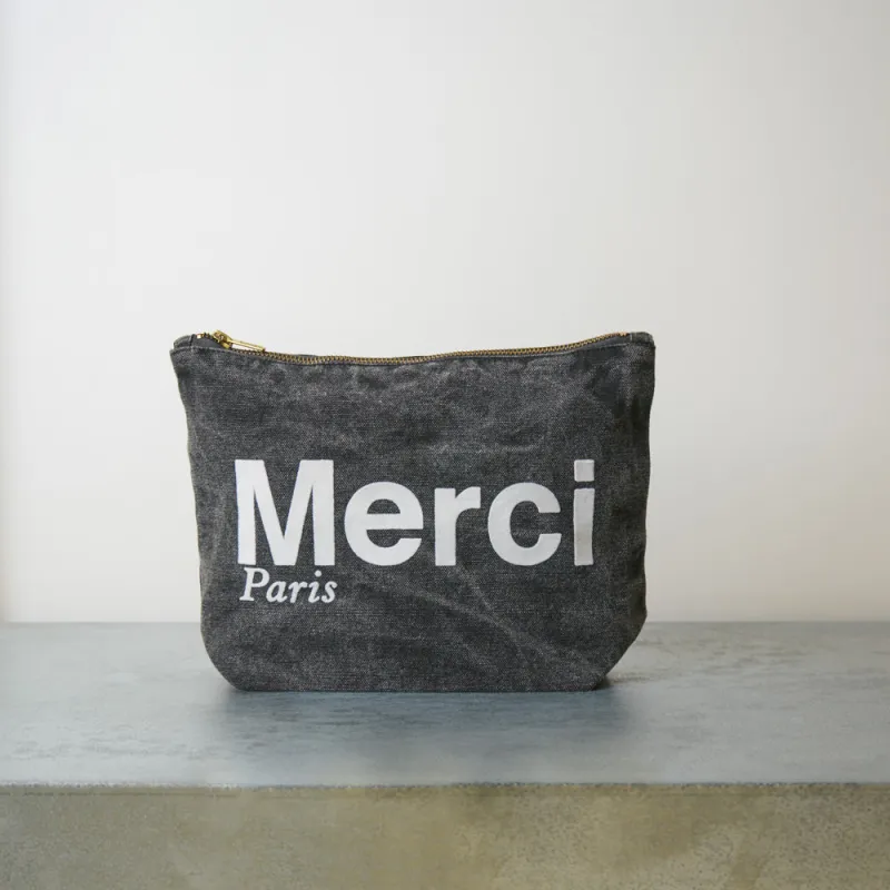 Merci - Marble Cotton Clutch - Black & White made by Merci