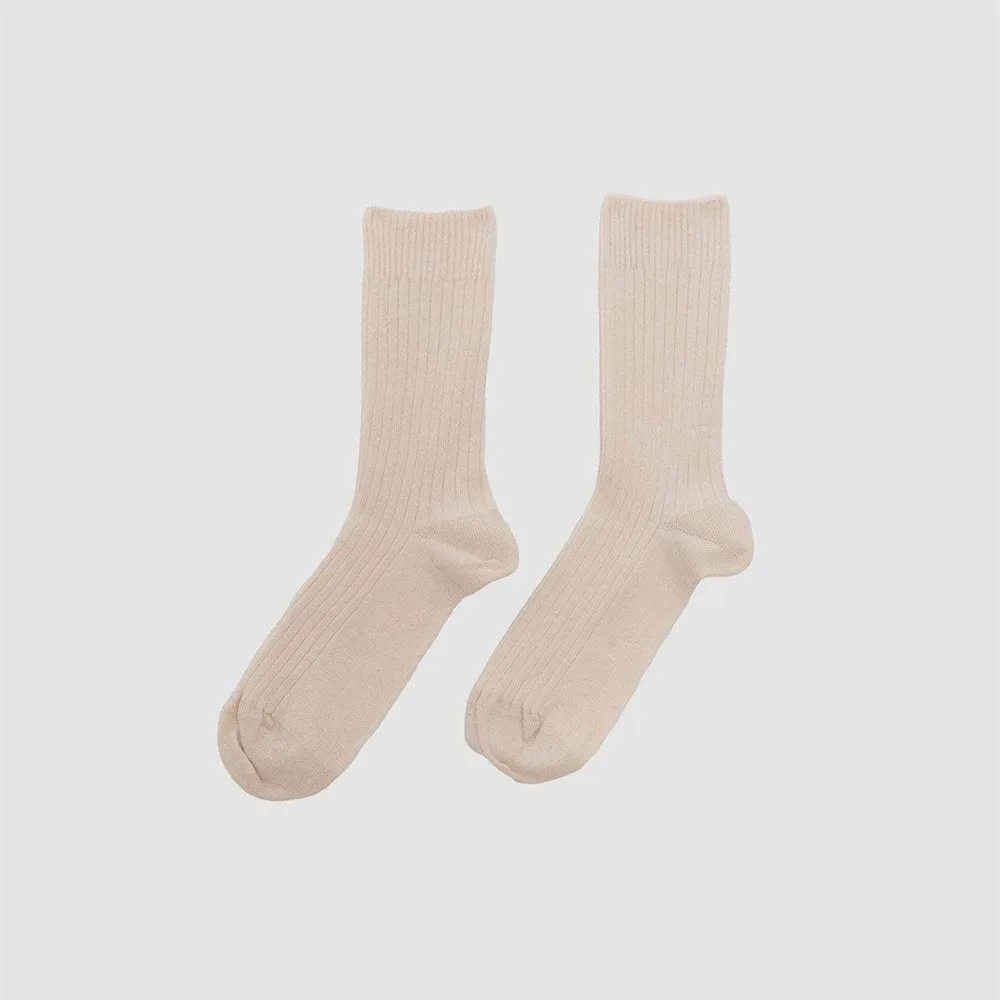 Baserange - Ribbed Mid-Calf Socks - Undyed sold by Merci