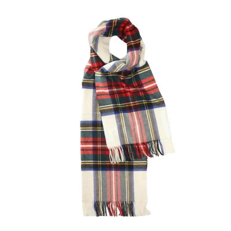 Glen Prince - Stewart Checked Scarf - Beige made by Merci