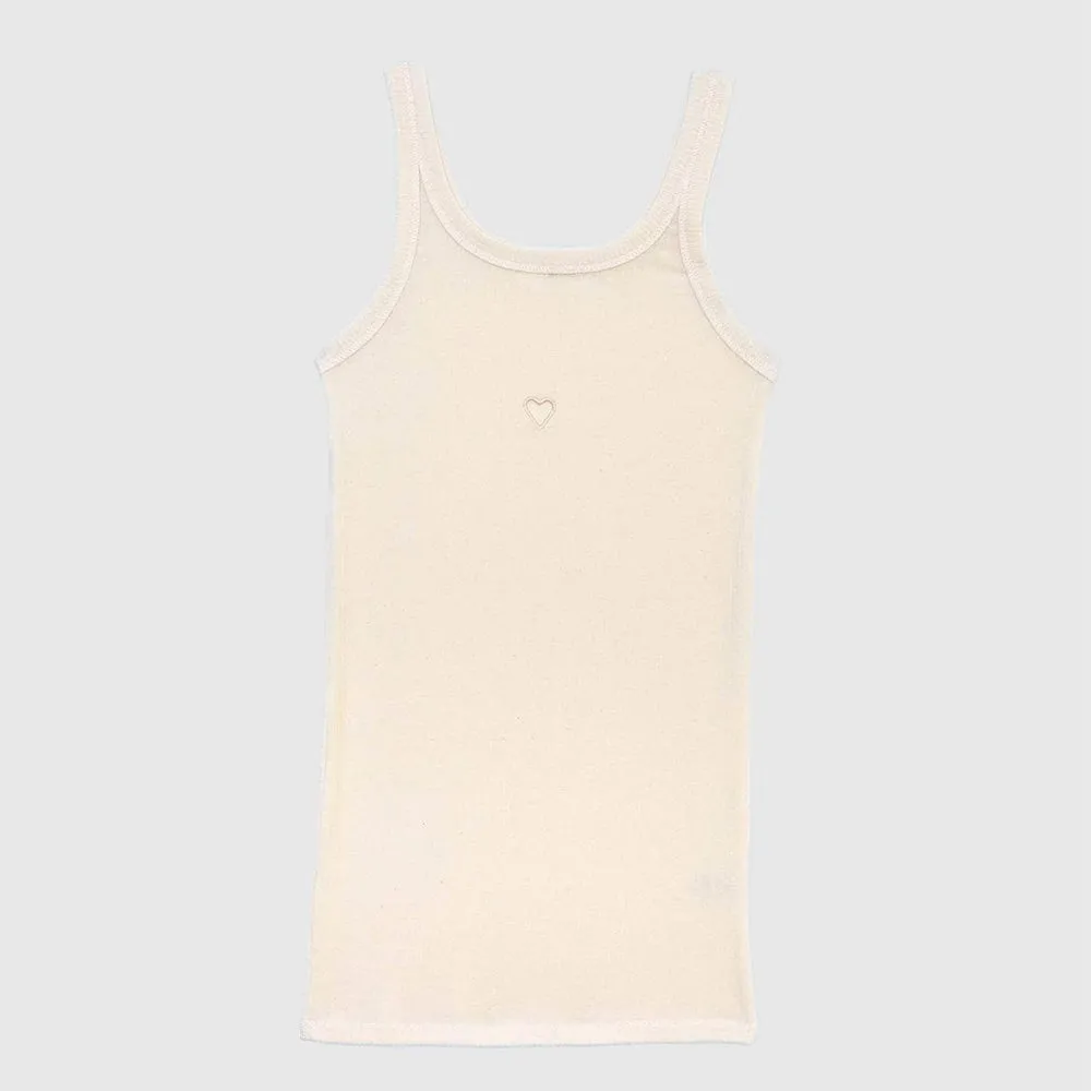 Baserange - Heart tank top - White sold by Merci