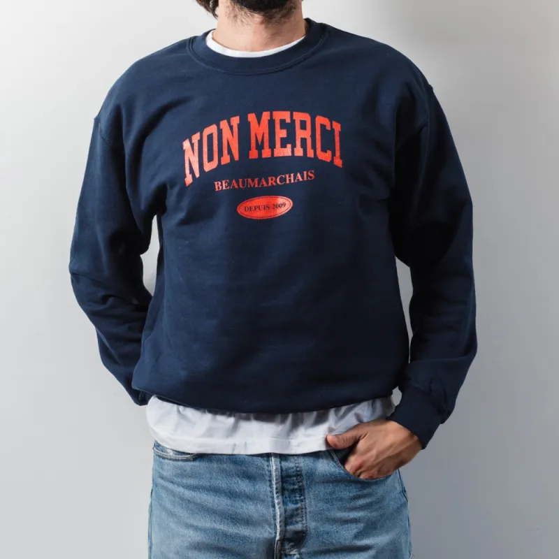 Merci - College Sweat Non Merci - Blue made by Merci