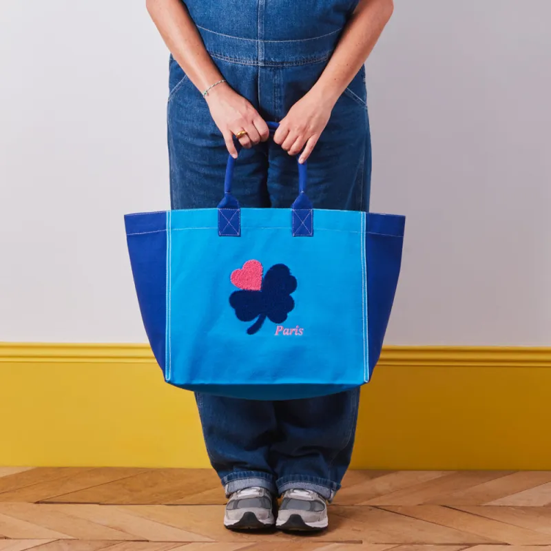 Merci - Clover-Heart Shopping Bag - Blue made by Merci