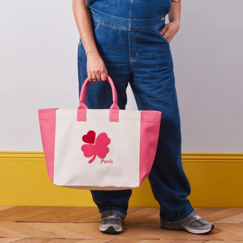 Merci - Clover-Heart Shopping Bag - Pink made by Merci