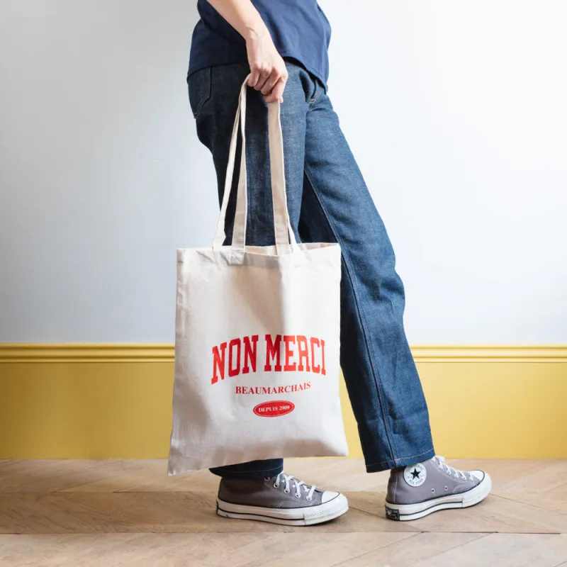 Merci - Tote Bag College Non Merci - Red made by Merci