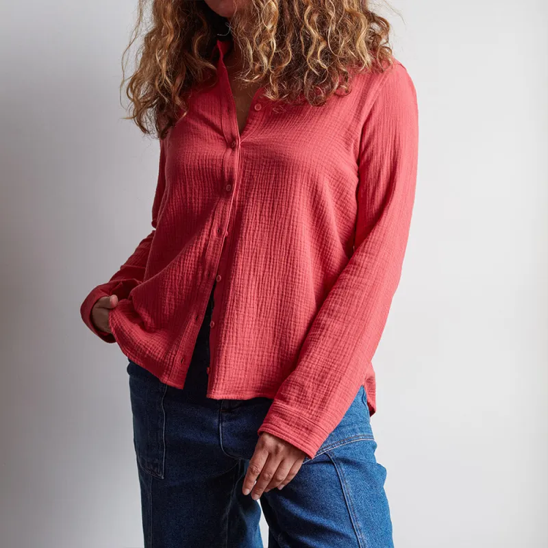 Merci cotton gauze shirt - Red made by Merci