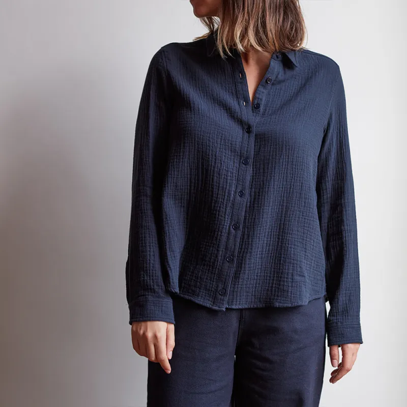 Merci cotton gauze shirt - Navy made by Merci