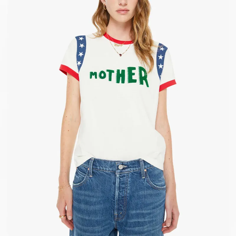 Mother - The Boxy Goodie Inset T-shirt - Mother Stars made by MOTHER
