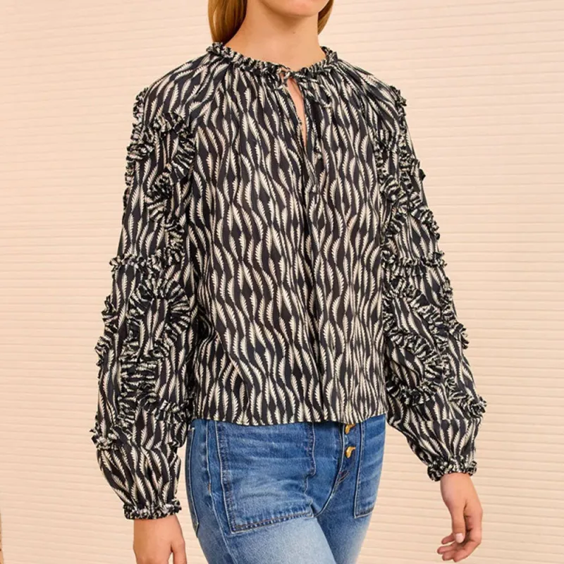 Ulla Johnson - Azrou Blouse - Graphite made by Ulla Johnson