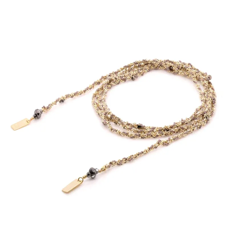 Marie Laure Chamorel - Necklace n°182 - Gold Grey made by Marie Laure Chamorel