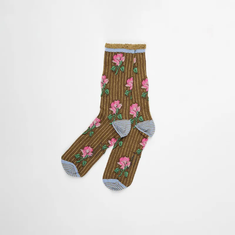 Exquisite J - CA54 Socks - Brown and Pink made by Exquisite J