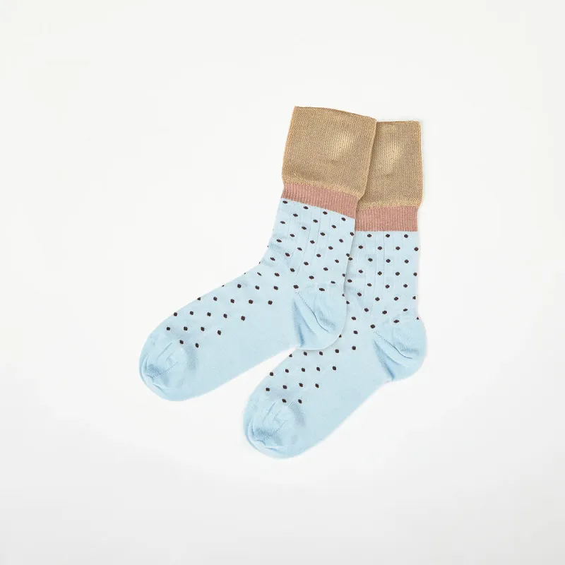 Exquisite J - CA71 Socks - Blue and Beige made by Exquisite J