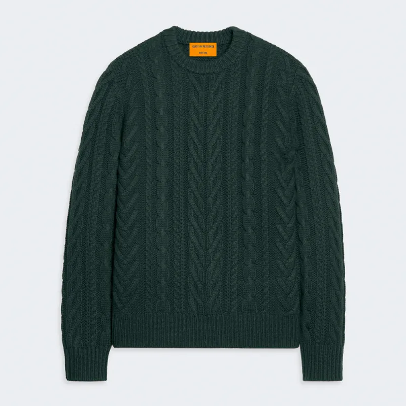 Guest In Residence - Fisherman Crew Knit - Holly Green made by Merci