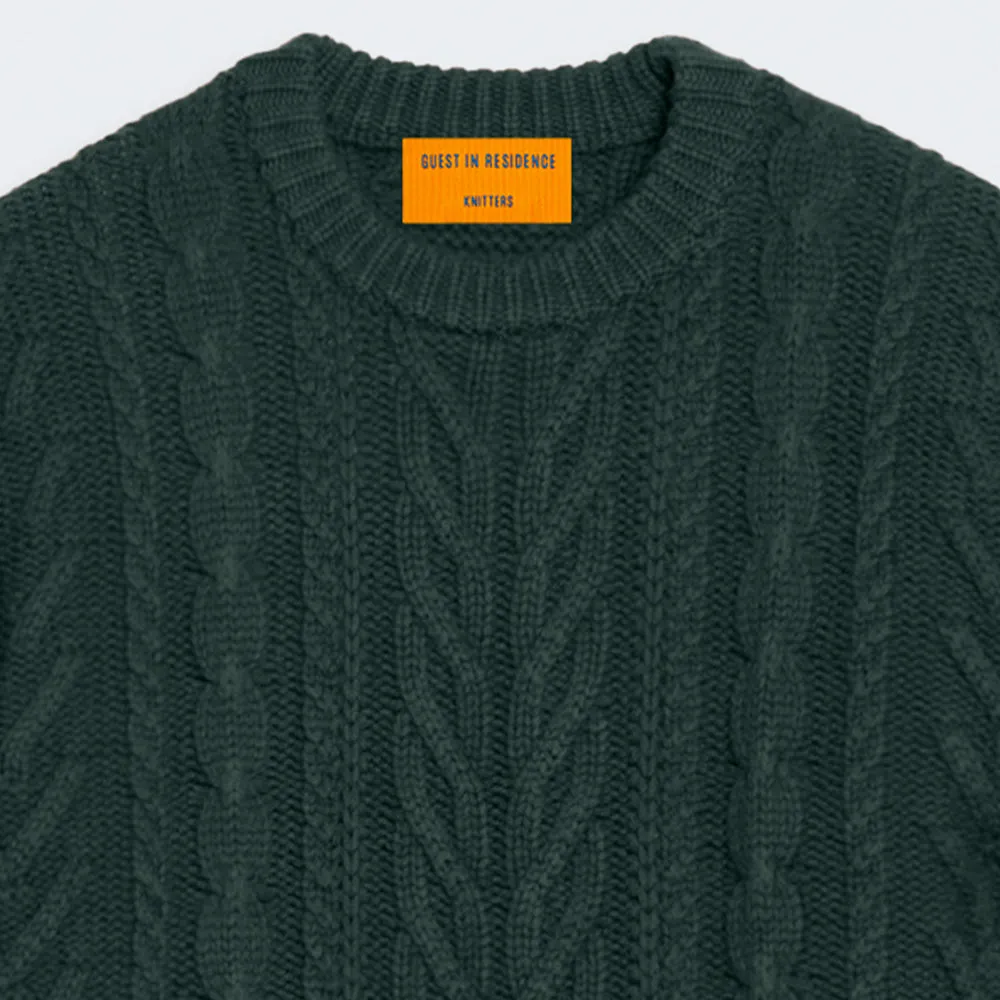 Guest In Residence - Fisherman Crew Knit - Holly Green sold by Merci product image thumbnail 2