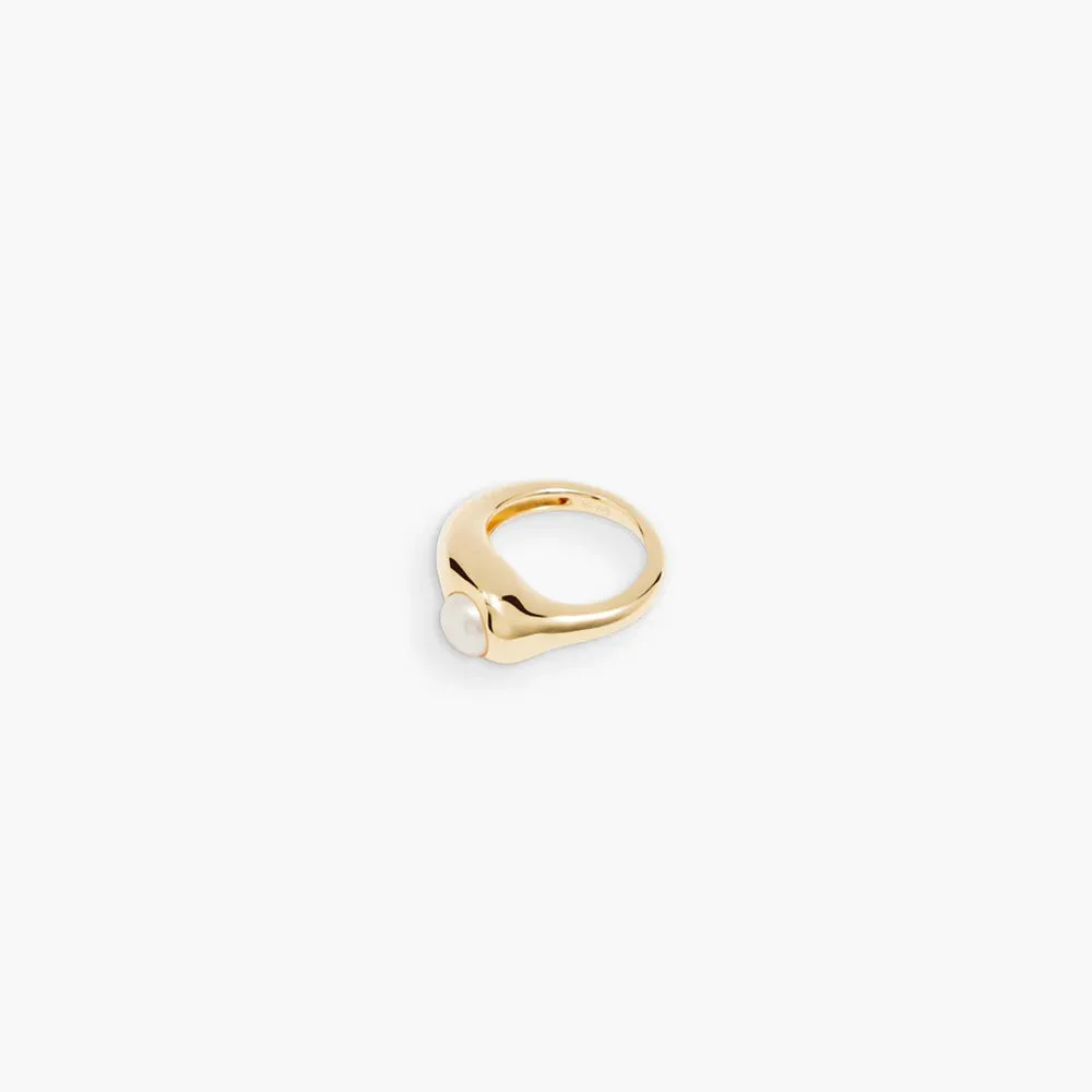 RAGBAG - Dualism Freshwater Pearl Ring - Gold sold by Merci