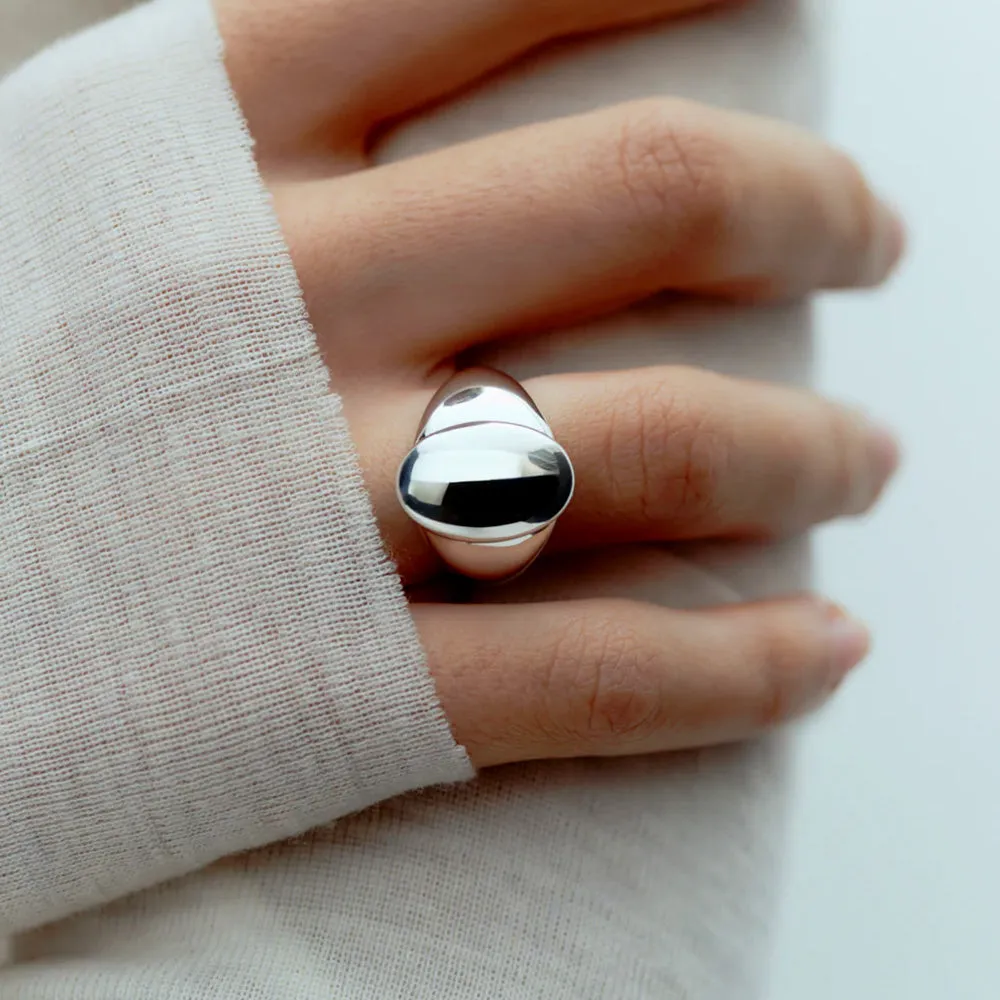 RAGBAG - Dualism Oval Signet Ring - Silver sold by Merci product image thumbnail 2