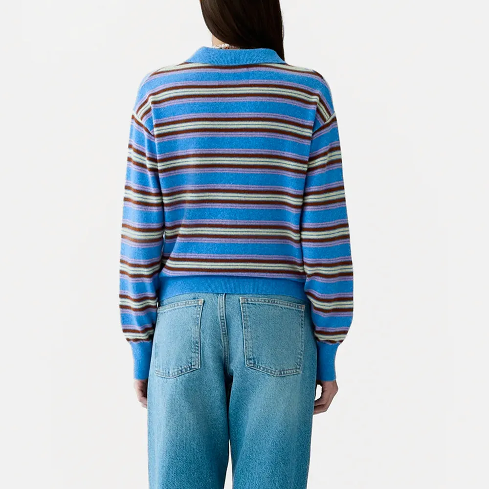 Guest In Residence - Collegiate Striped Polo - Delft Blue Combo sold by Merci product image thumbnail 4