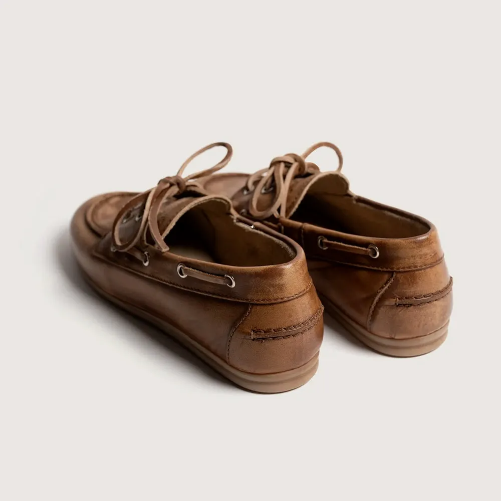 Posa - Brushed Boat Loafers - Brown sold by Merci product image thumbnail 5