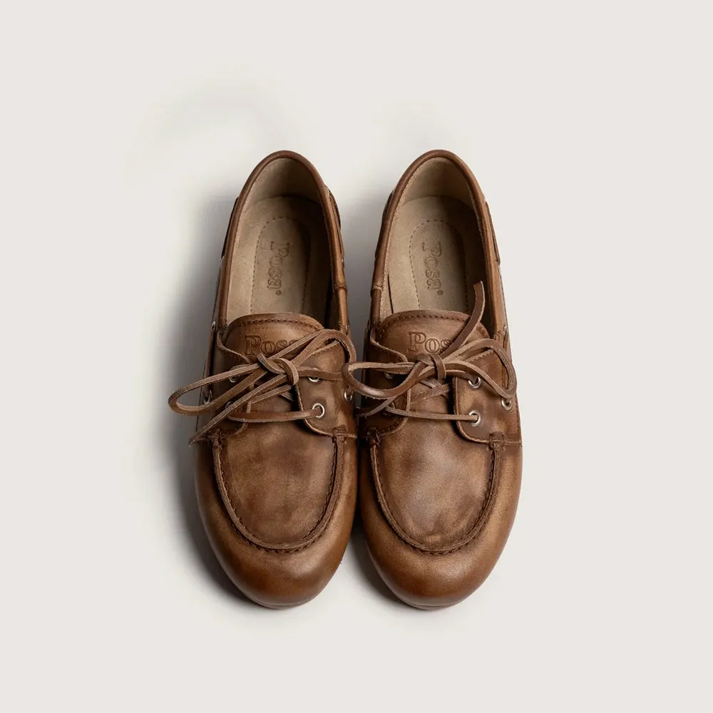 Posa - Brushed Boat Loafers - Brown sold by Merci product image thumbnail 4