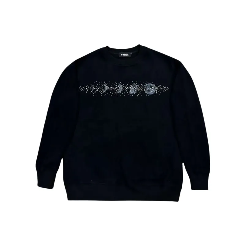 VYBES Rhinestone Moon Crewneck made by VYBES