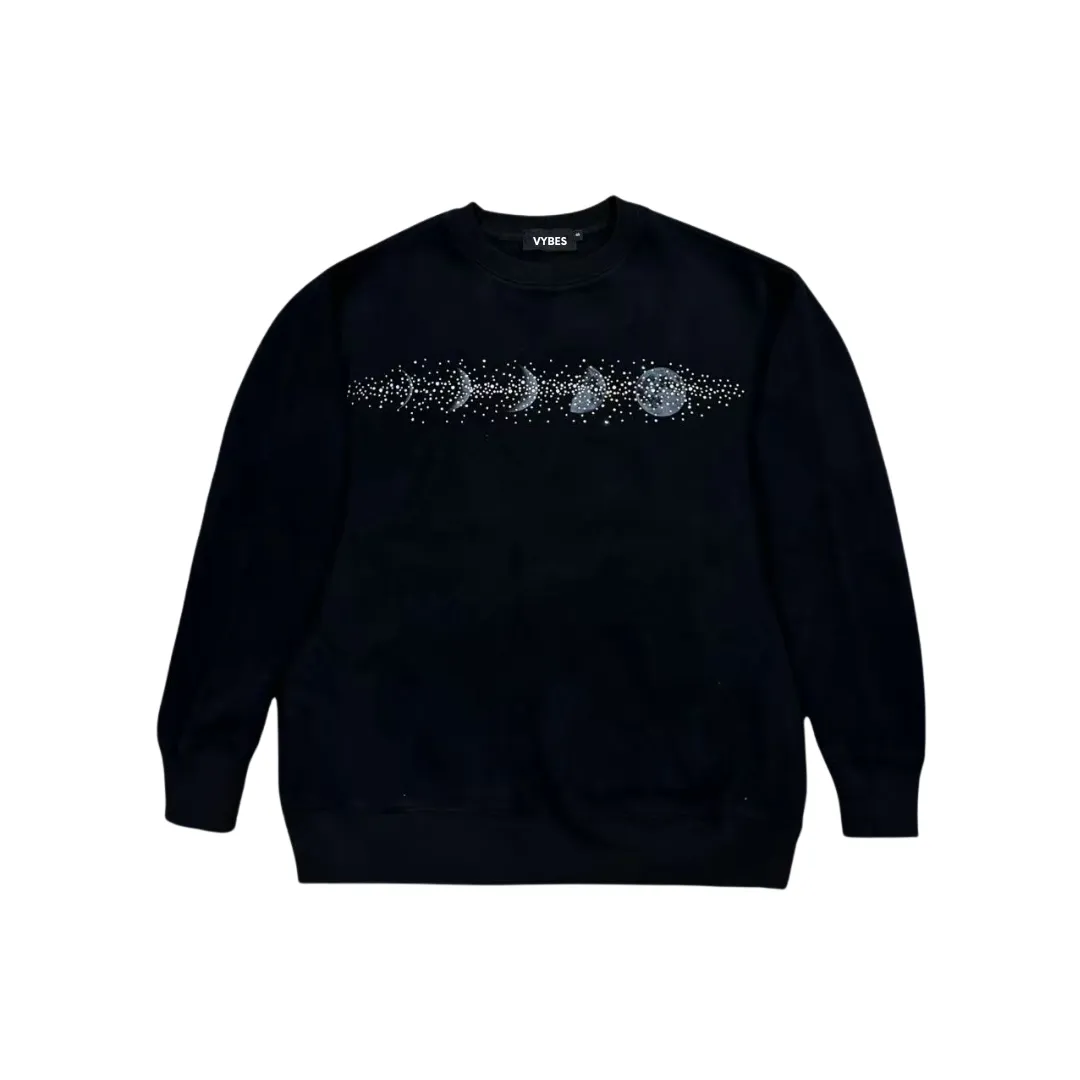 VYBES Rhinestone Moon Crewneck sold by VYBES