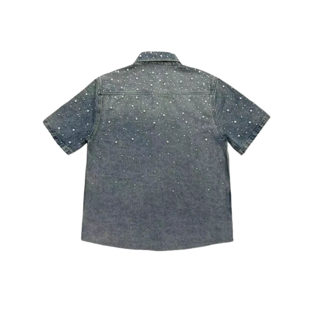 VYBES Button Up Pearl Shirt sold by VYBES product image thumbnail 3