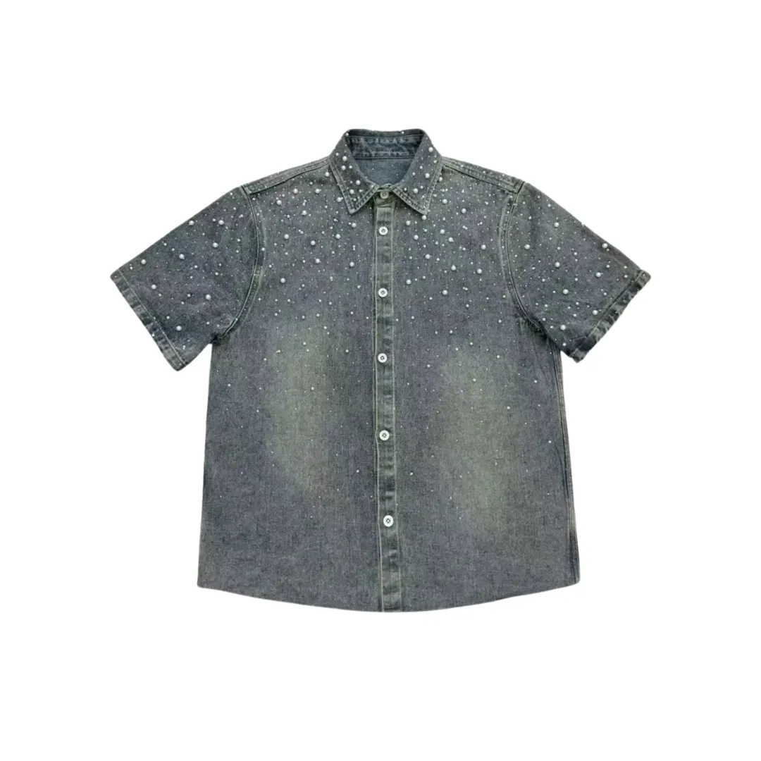VYBES Button Up Pearl Shirt sold by VYBES
