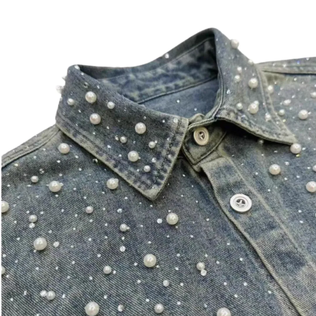 VYBES Button Up Pearl Shirt sold by VYBES product image thumbnail 2