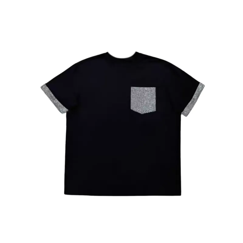 VYBES Rhinestone Pocket Tee made by VYBES