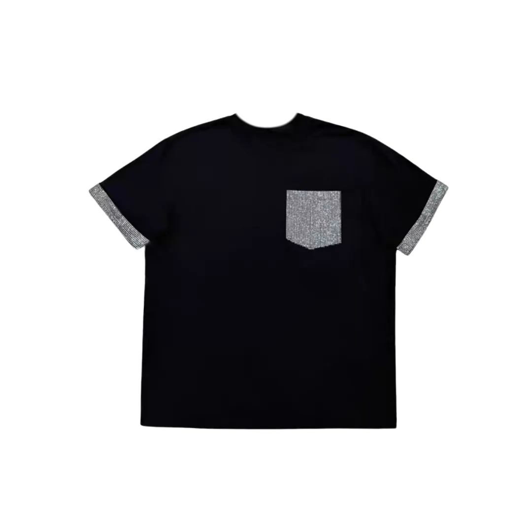 VYBES Rhinestone Pocket Tee sold by VYBES