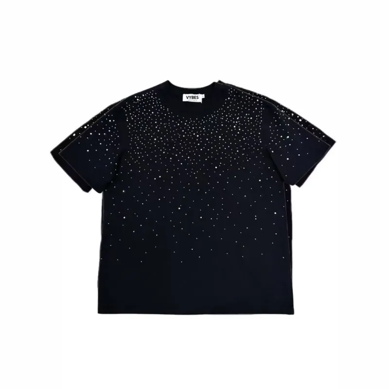 VYBES Classic Rhinestone Tee made by VYBES
