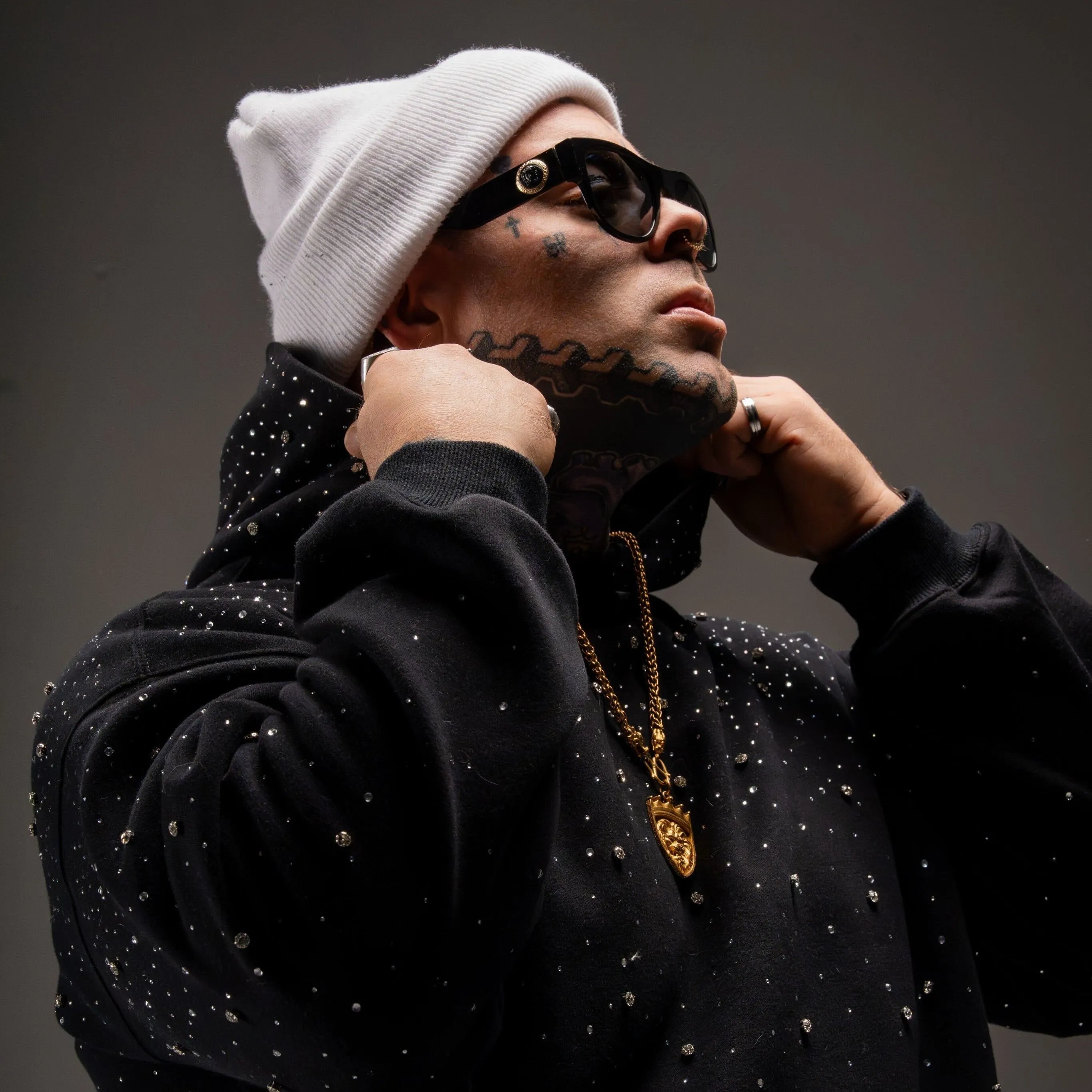 VYBES Rhinestone Galaxy Hoodie sold by VYBES product image thumbnail 3