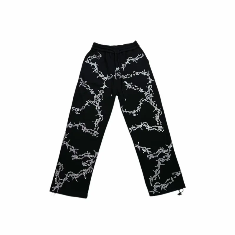 VYBES Rhinestone Thorn Sweatpants made by VYBES