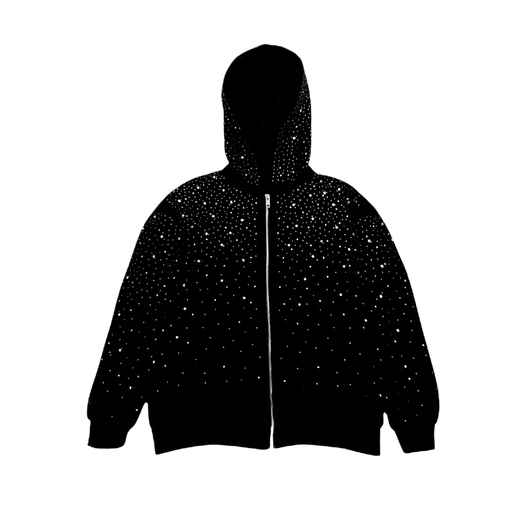 VYBES Rhinestone Galaxy Zip Up (Fur Lined) sold by VYBES product image thumbnail 4