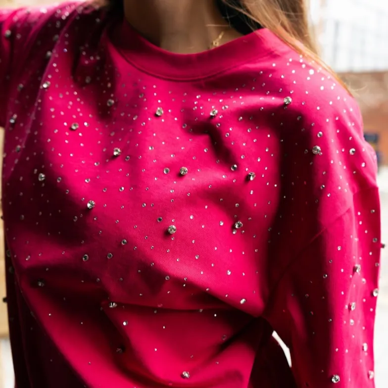 VYBES Luxe Rhinestone Tee sold by VYBES product image thumbnail 3