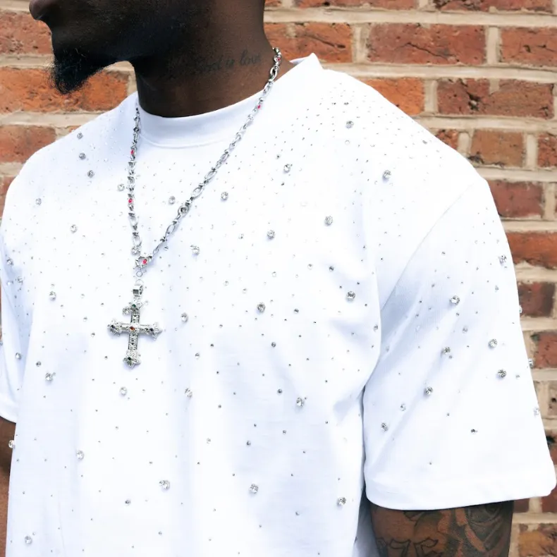 VYBES Luxe Rhinestone Tee sold by VYBES product image thumbnail 2