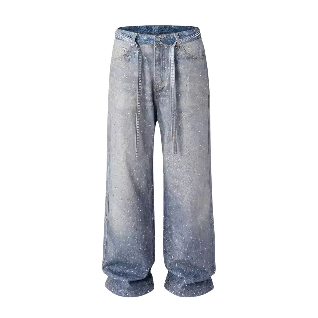 VYBES Rhinestone Baggy Pants sold by VYBES