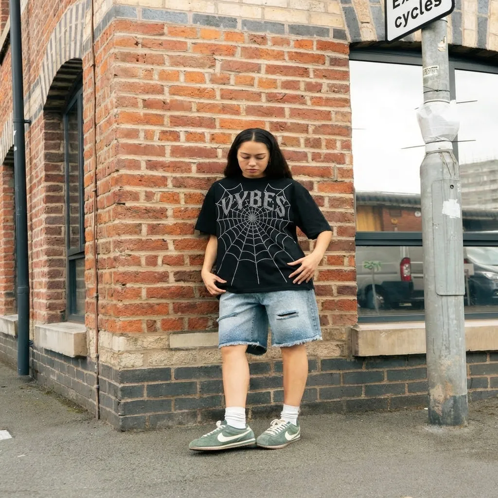 VYBES Rhinestone Web Tee sold by VYBES product image thumbnail 5
