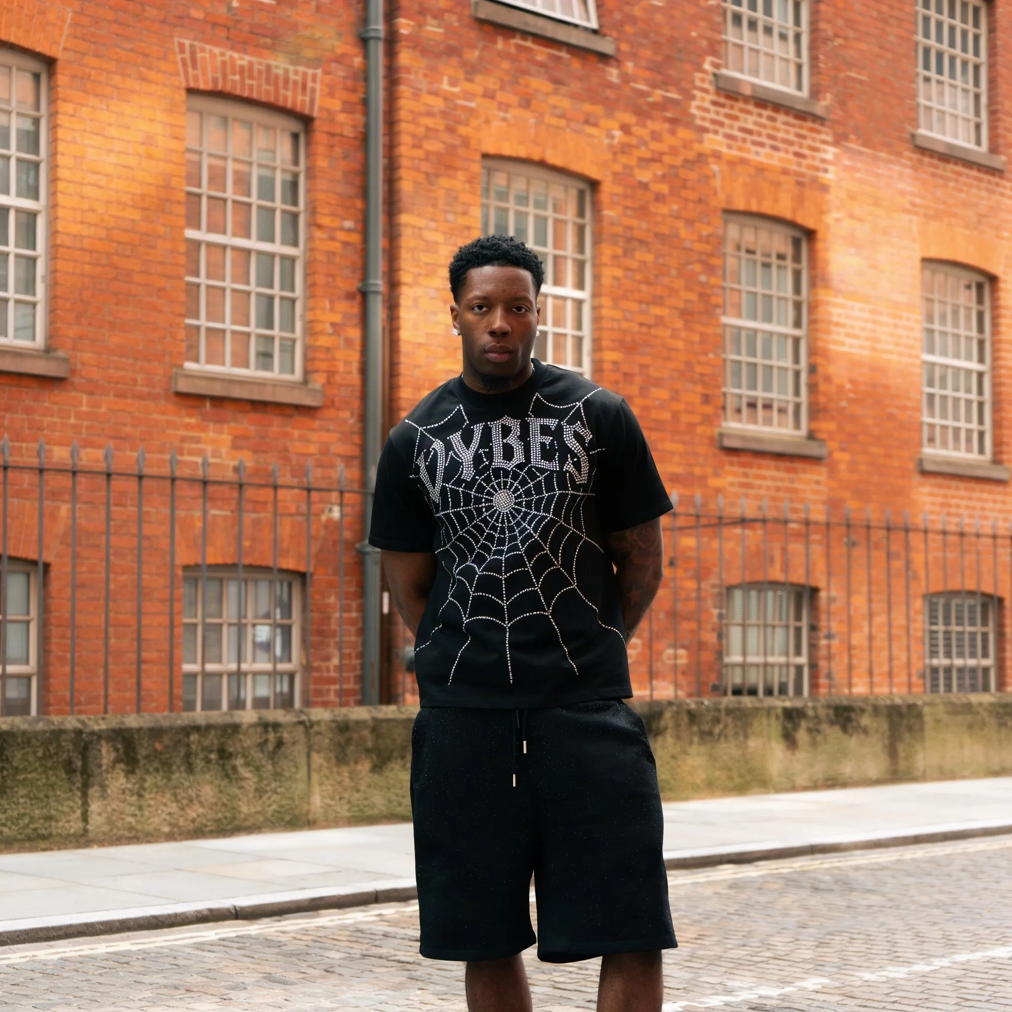 VYBES Rhinestone Web Tee sold by VYBES product image thumbnail 3