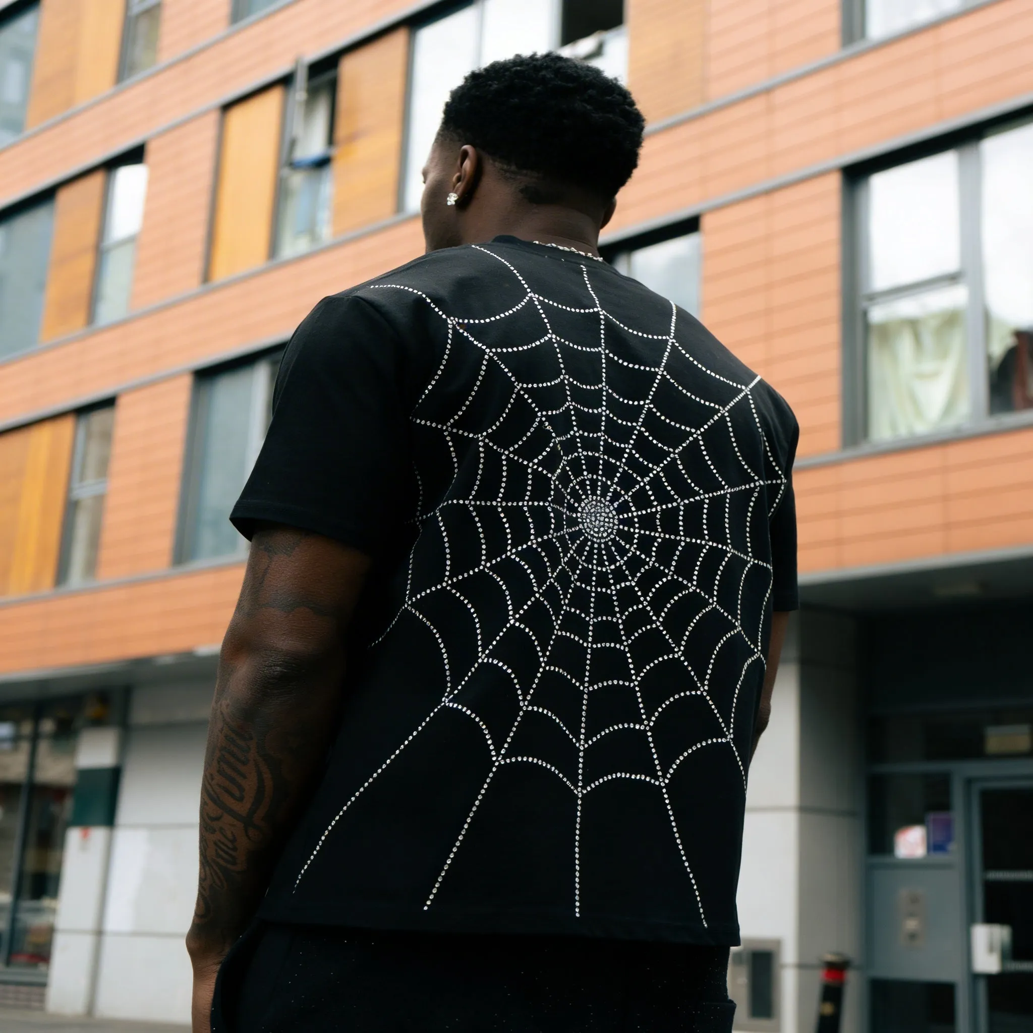VYBES Rhinestone Web Tee sold by VYBES product image thumbnail 4