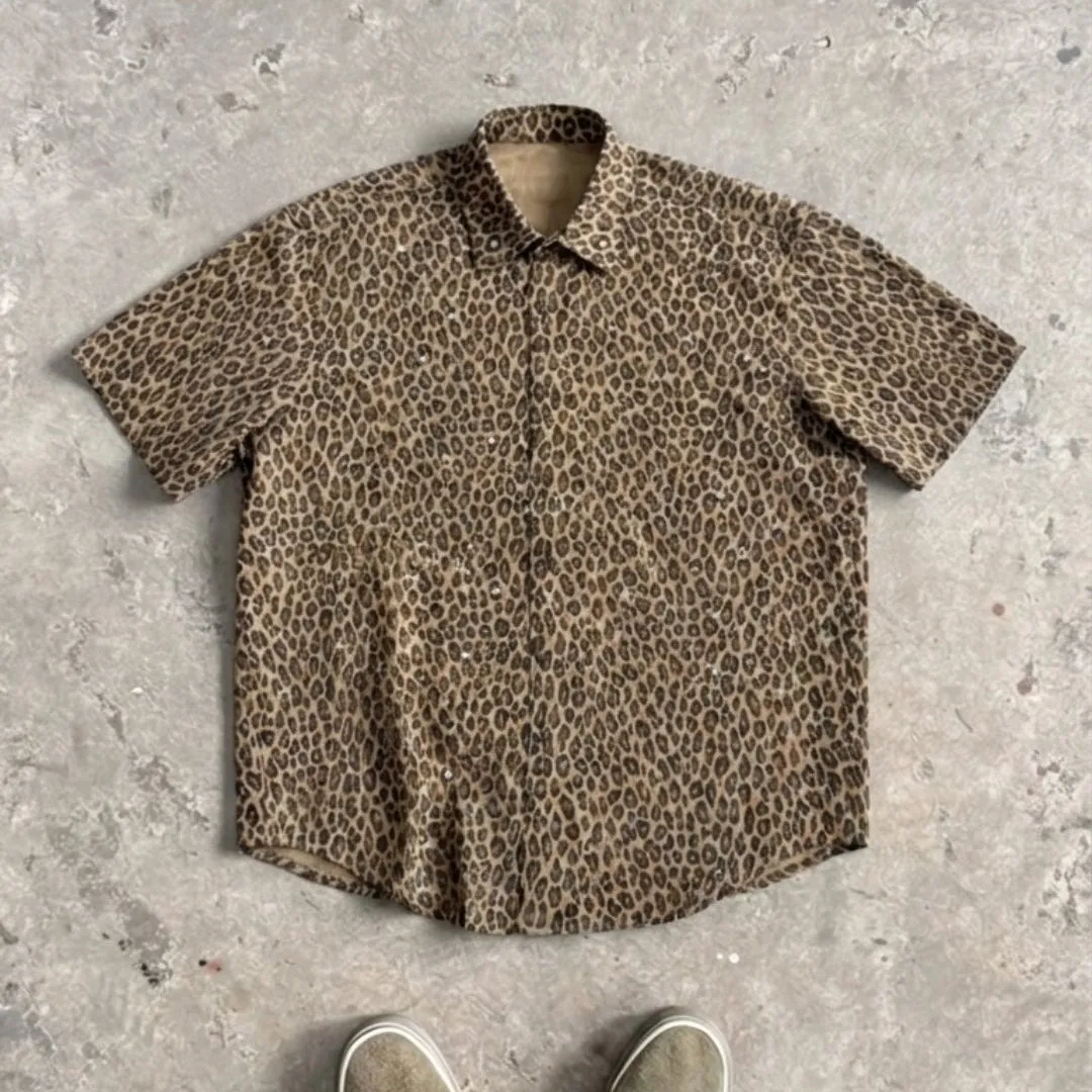 VYBES Leopard Short Sleeve Shirt sold by VYBES product image thumbnail 5
