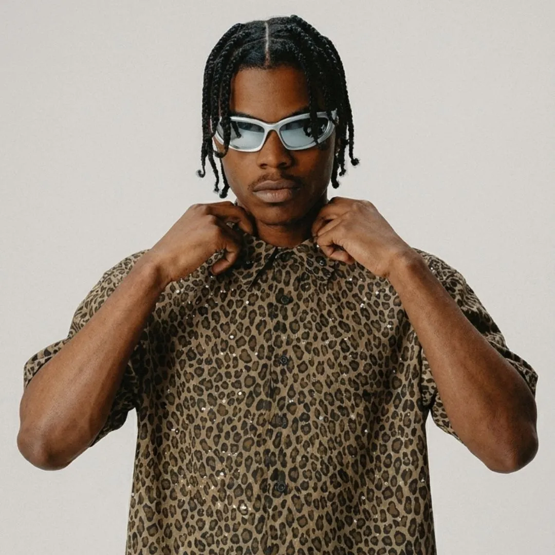 VYBES Leopard Short Sleeve Shirt sold by VYBES product image thumbnail 2