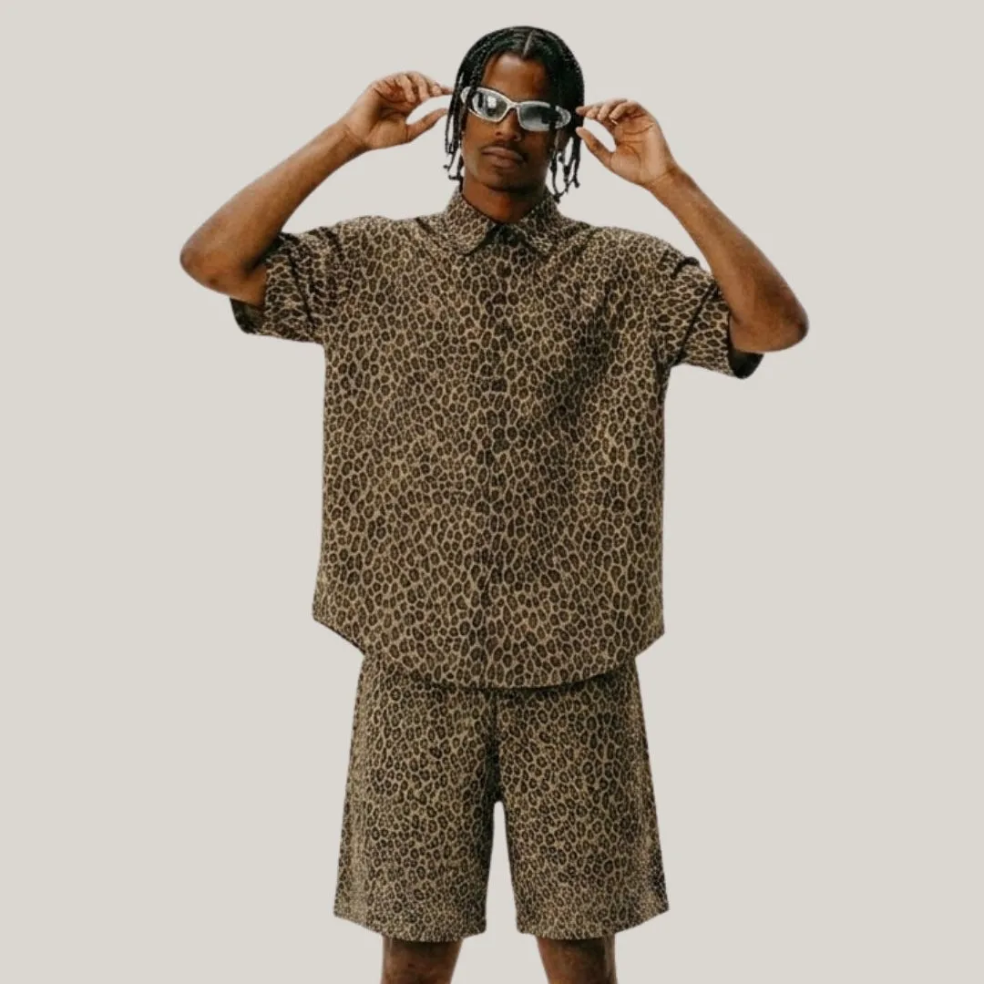 VYBES Leopard Short Sleeve Shirt sold by VYBES product image thumbnail 3