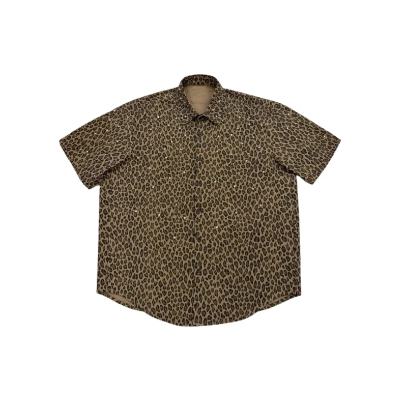 VYBES Leopard Short Sleeve Shirt made by VYBES