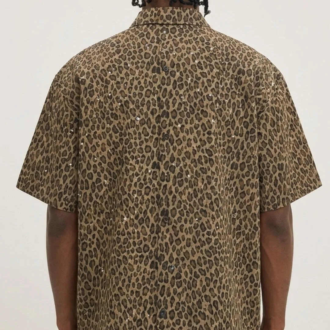 VYBES Leopard Short Sleeve Shirt sold by VYBES product image thumbnail 4
